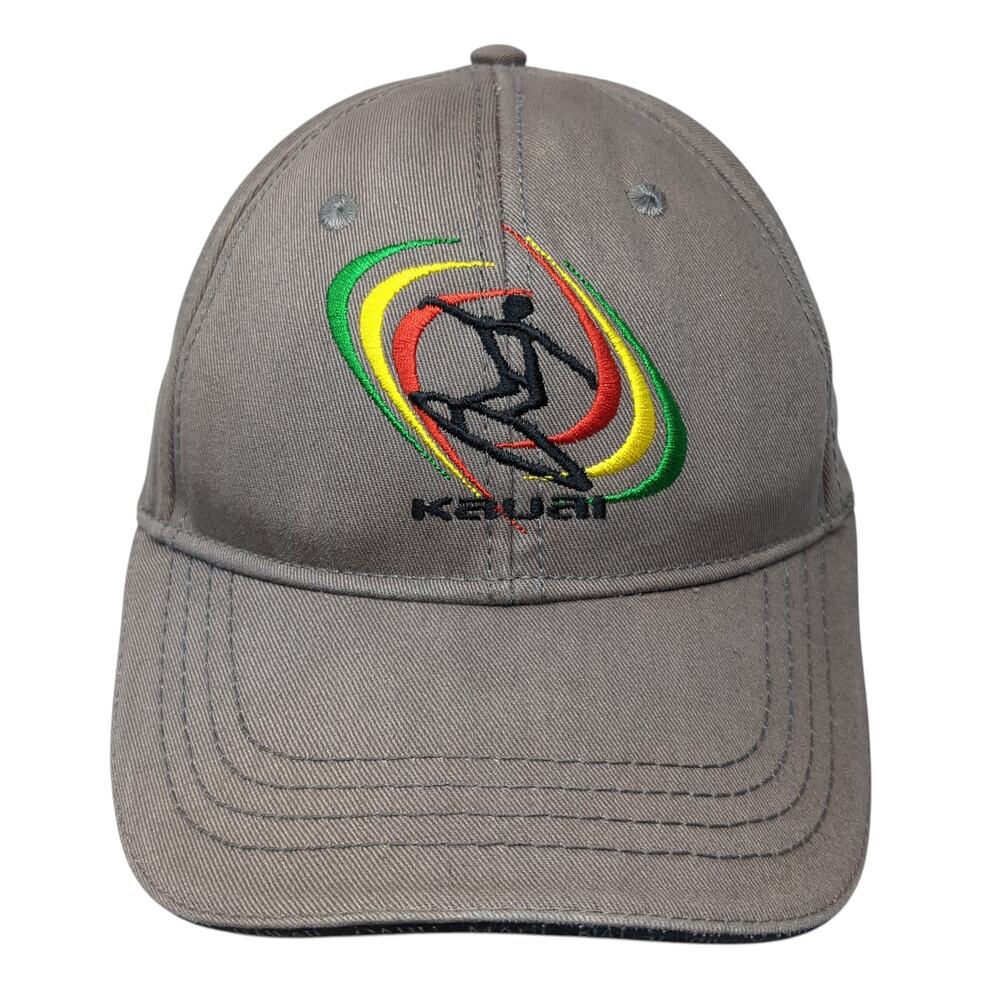 Kauai Slideback Baseball Hat Gray One Size Embroidered Hawaiian Headwear